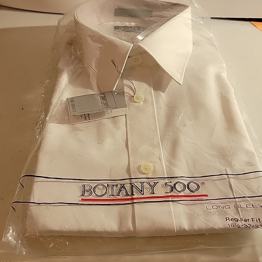 Bottney 500 New White dress shirt Long Sleeve